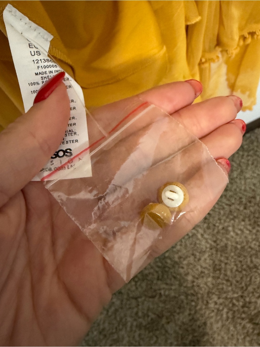 ASOS Golden Yellow Ruffle Mini Dress - Picture 6 of 6